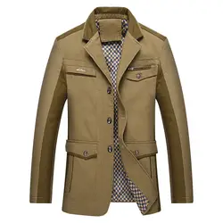 Демисезонный Для мужчин повседневная куртка пальто высокого качества Slim Fit Хлопок модные куртки бренды ветровка верхняя одежда человек