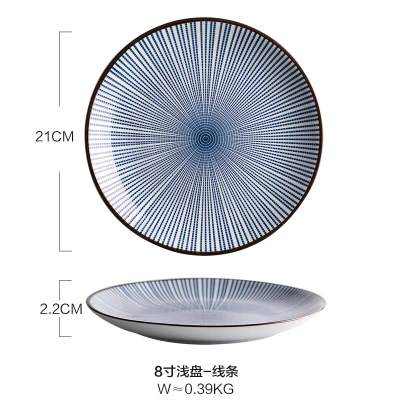 Японский синий и белый керамический ужин фрукты суши тарелка для Овощей посуда - Цвет: H