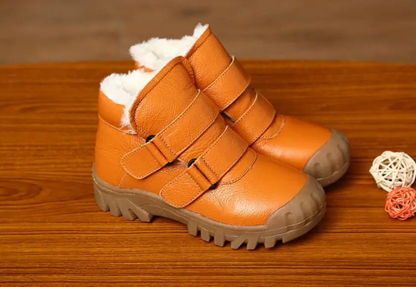 kids genuine leather snow boots-10