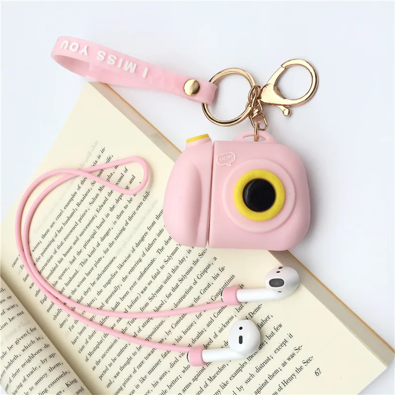 Bluetooth Wireless Shockproof Shell For Earphone Airpod Case Cartoon Silicone Box For Apple Airpods Protective Cover Key Ring (10)