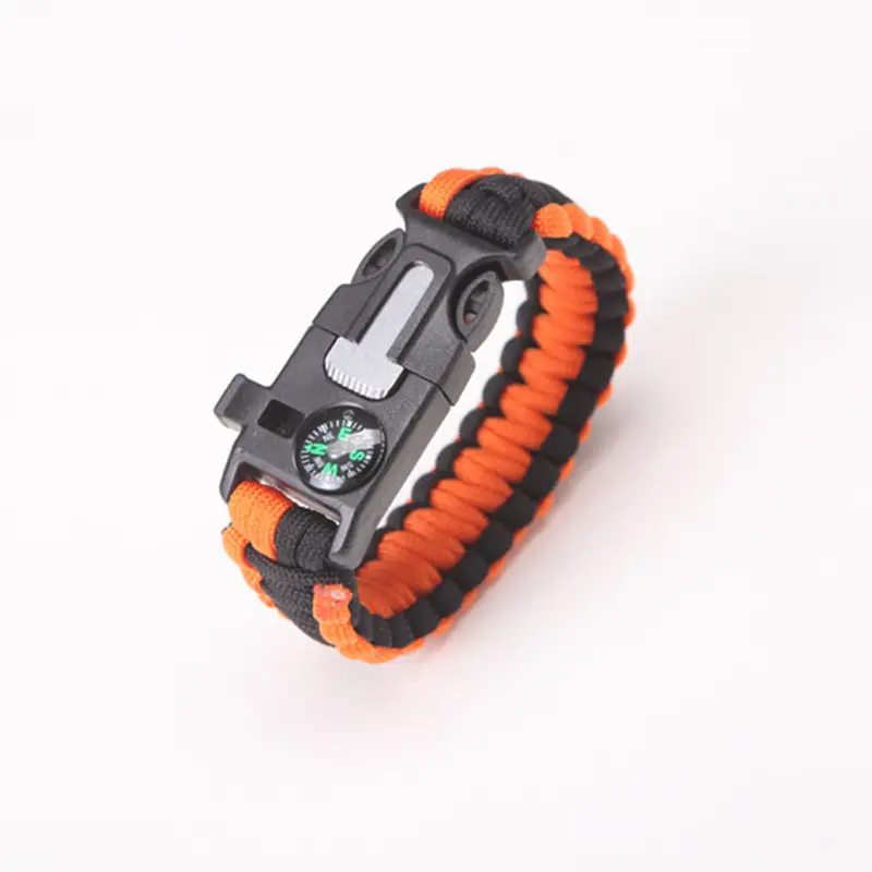 متعددة الوظائف الطوارئ سوار Paracord بقاء المظلة دون الصوان في الهواء الطلق مكشطة صافرة مشبك مجوهرات الرجال النساء