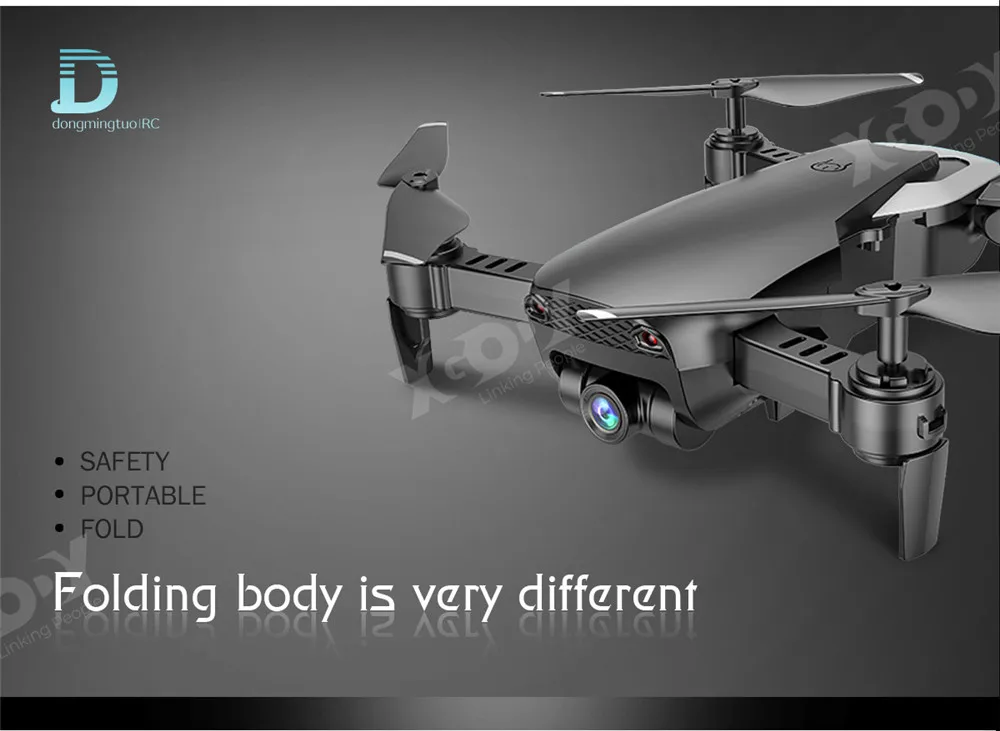 XGODY Радиоуправляемый квадрокоптер с двойной камерой 1080P HD Selfie 2,4G WiFi FPV камера Дрон Профессиональный уличный мини-вертолет с дистанционным управлением