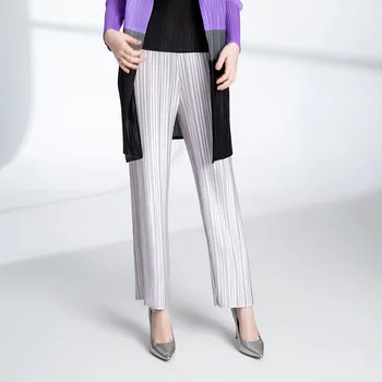 

Changpleat 2018 new autumn High waist trousers Miyak Pleated Fashion Design Solid Loose Large Size Straight pants Tide P7789799