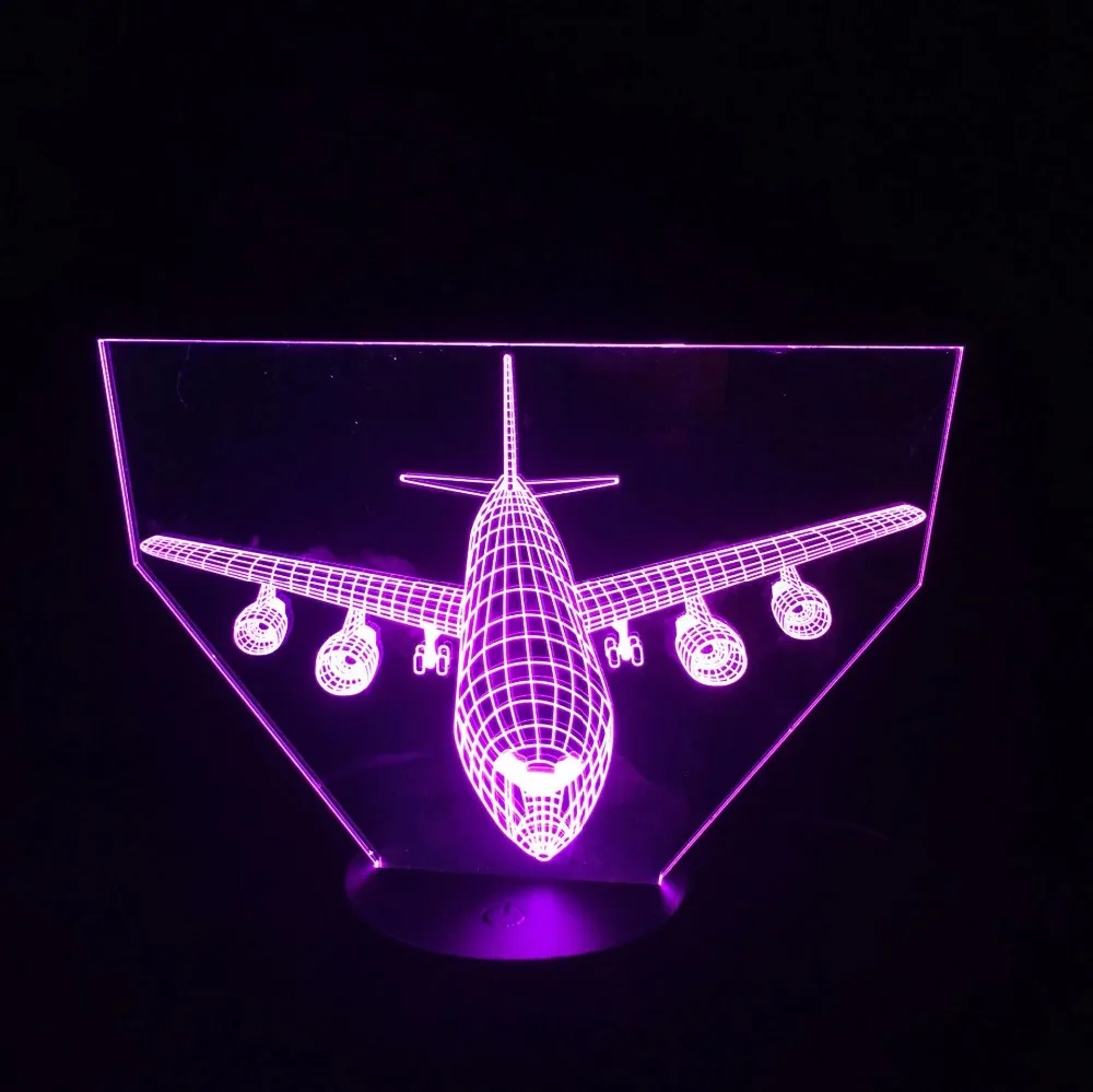 Пульт дистанционного управления Воздушный самолет 3D свет светодиодный настольная лампа оптическая настольная лампа ночник 7 цветов Изменение настроения лампа сенсорный USB лампа