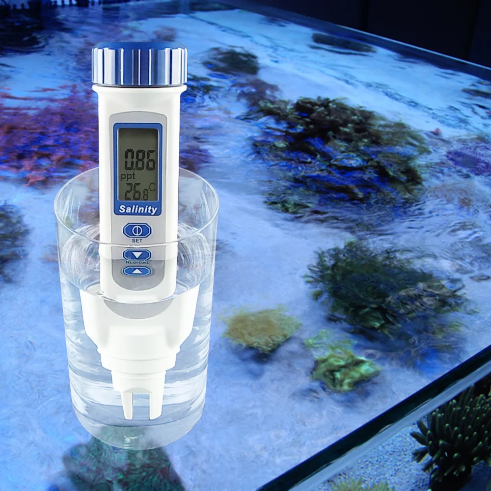 Salinity & Temp Meter, Pen Type Salt Water Quality Tester ATC NaCl 070