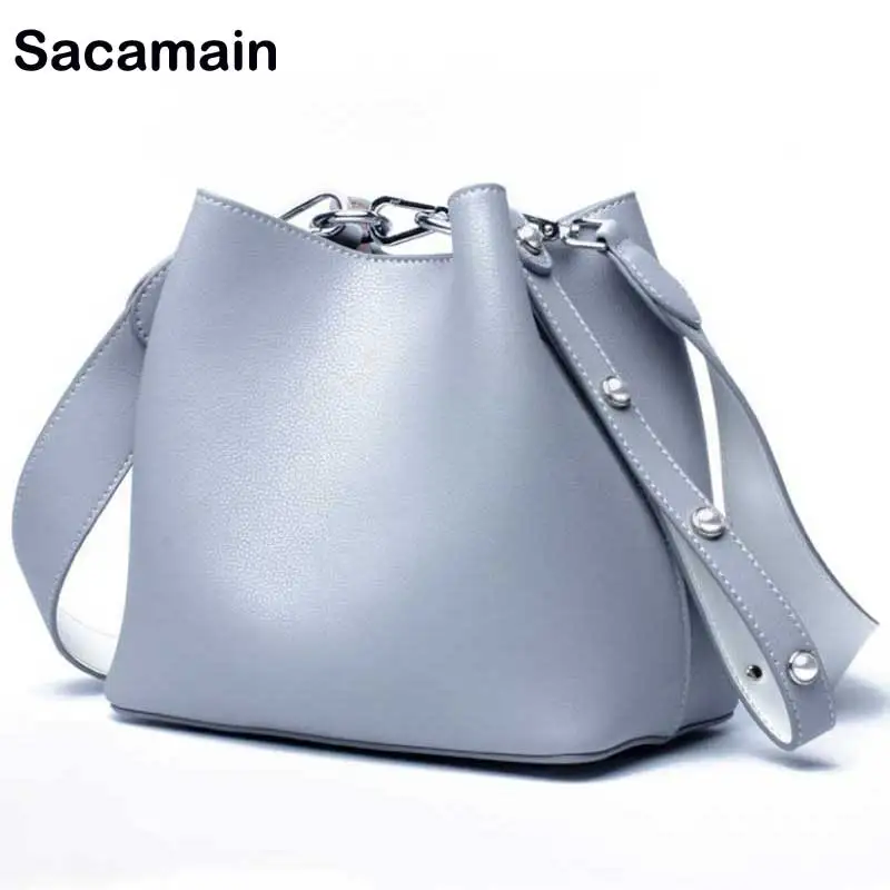 

Luxury Handbags Women Bucket Shoulder Bag Genuine Leather New Ladies Messenger Shoulder Handbags For Womens Imitation Designer