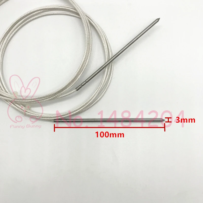 PT100 класс A Температура Сенсор 3 мм* 100 мм кончик иглы Температура детектор экранированный Тефлон 3 провод с сердечником