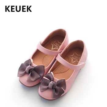 

Spring Autumn Children Leather shoes Fashion bow-knot Princess shoes Girls Flats Student dance shoes Kids Loafers 018