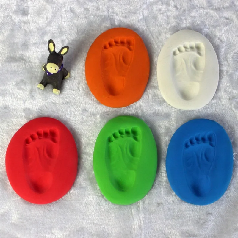 7 Color Baby Care Air Drying Soft Clay Handprint Footprint Imprint Kit Casting Parent-child Hand Inkpad Fingerprint Slime | Мать и
