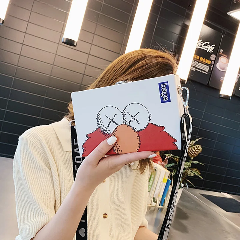 

CCRXRQ Women 's PU Shoulder Bags Lovely Cartoon Girl Crossbody Chest Bags 2019 New Fashion Detachable Buckle Small Square Bag