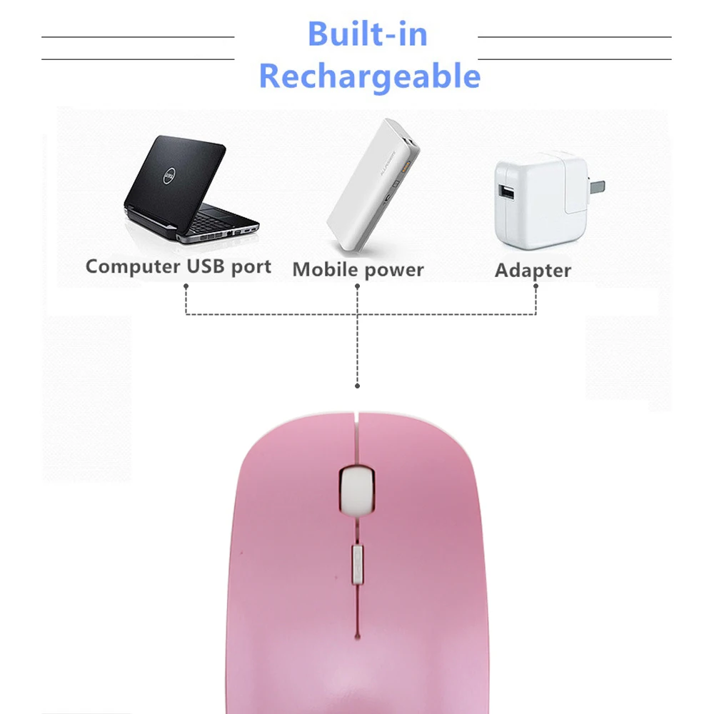 CHUYI Wireless 2.4G Bluetooth 4.0 Rechargeable Mause Dual Mode Silent Gaming Mouse For Macbook Air Pro Optical laptop Mice