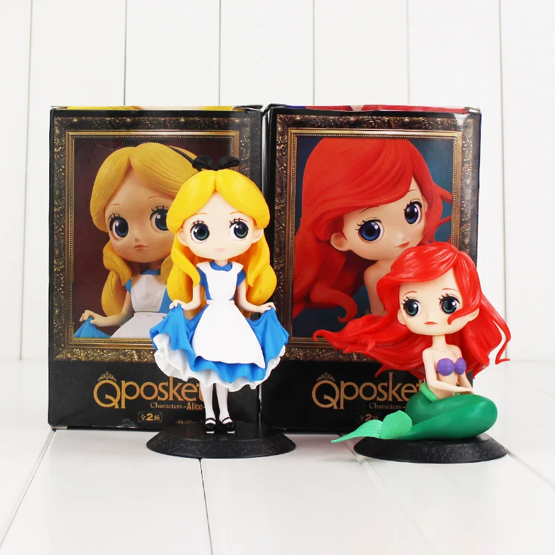 Boxed Q Posket Alice Alice in Wonderland Ariel The Little Mermaid PVC Figure Collectible Model font