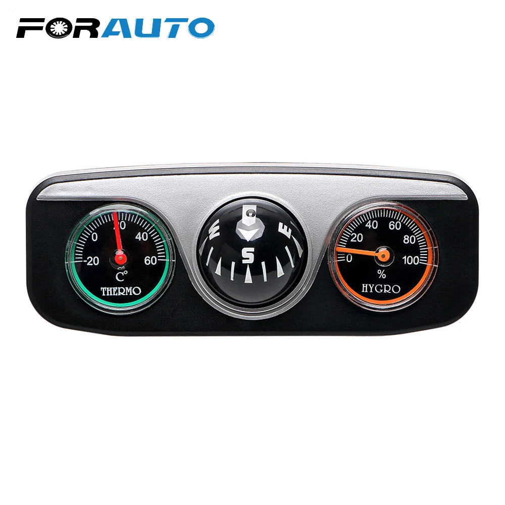

FORAUTO Guide Ball Compass Thermometer Hygrometer For Auto Boat Vehicles Decoration 3 in 1 Interior Accessories Car Ornaments