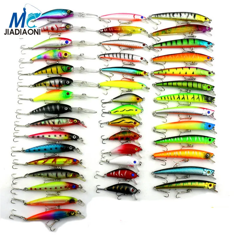 2016 Minnow JIADIAONI 43pcs/lot Fly Fishing Lure Set China Hard Bait Jia Lure Wobbler Carp 6 Models Fishing Tackle wholesale