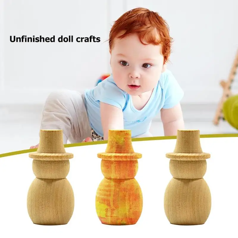10 шт. Детские деревянные игрушки DIY снеговик деревянный колышек кукла свадебный