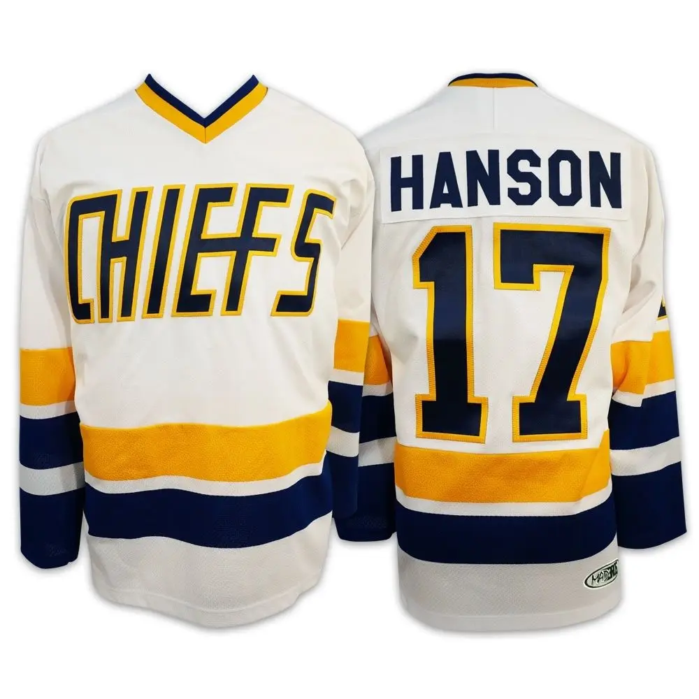 Hockey Jersey Movie Slap Shot Steve Hanson 17 Charlestown Chiefs Hockey