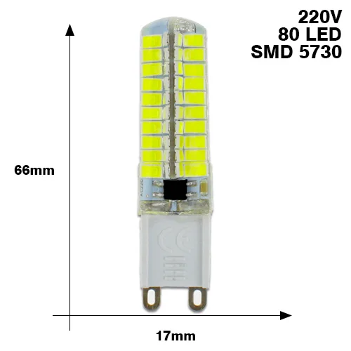 10 шт./лот светодиодный G9 лампа AC 220V G9 светодиодный лампы SMD2835 3014 48 64 104 светодиодный s лампада светодиодный светильник лампы 360 градусов заменить люстра светильник - Испускаемый цвет: G9 220V 5730 80L