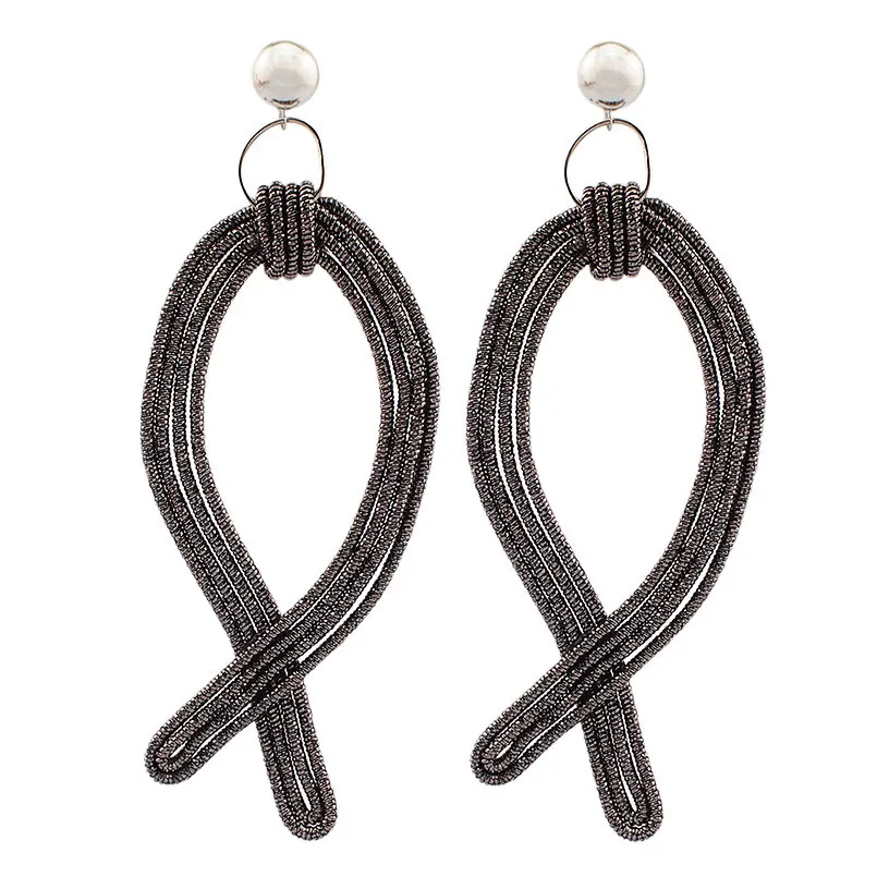 Bohemian Alloy Spiral Dangle Earrings Women Handmade Metal Drop Earrings Women Jewelry Accessories 2019 UKEN