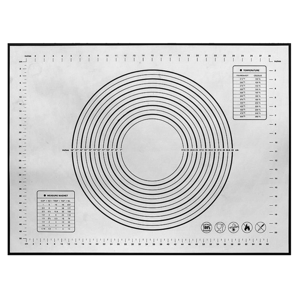 Листовой Прокат силиконовый коврик для выпечки Антипригарная посуда мука кондитерский ковер - Цвет: Черный