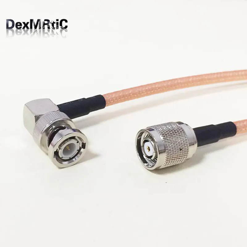 

WIFI antenna adapter RP-TNC Male Plug Switch BNC Right Angle Male pigtail cable RG142 50CM 20" low loss