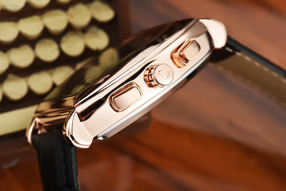 TEVISE Tourbillon Watch Men Date Calendar Self Wind Automatic Mechanical Watches Leather Men Watch Fashion Waterproof Male Clock (5)