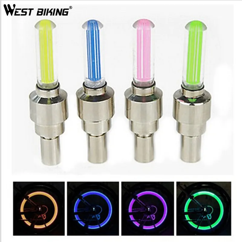 

WEST BIKING 5pcs/lot Bicycle Light Bike Mountain Road Bicycle Bike Lights Tyre Tire Valve Caps Wheel Spokes Cycling LED Light