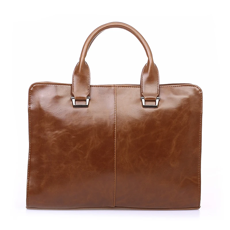 

Vintage Briefcase for Men Dress Style Business Casual Bags Pu Leather Large Capacity Shoulder Bags Luxury Brand Laptop Pack