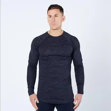 Спортивные Бег футболка Для мужчин свободные длинным рукавом эластичные дышащие Фитнес спортивная одежда Для Мужчин's Средства ухода за кожей здания Топ