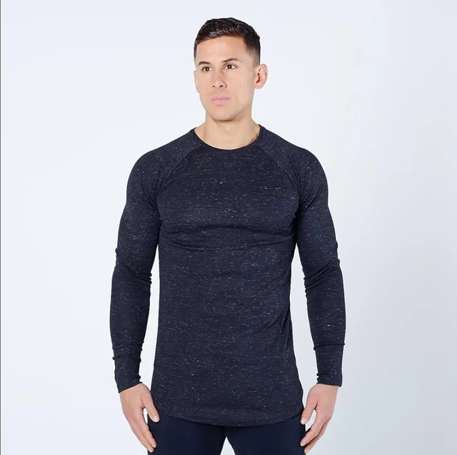 US $20.71 Sports Running TShirt Men Loose Long Sleeve Elastic Breathable Fitness Gym Clothing Mens Body Bui