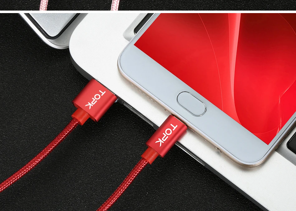 TOPK [3-Pack] Micro USB кабель в нейлоновой оплетке для синхронизации данных и зарядки USB кабель для samsung Xiaomi huawei Microusb Android устройства