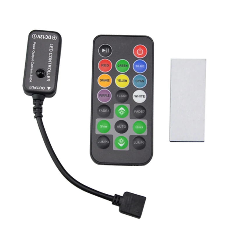 

DC 12V -24V Mini LED RGB Strip Light Controller 20Key IR Remote Control Use for 5050 3528 Strip Lights