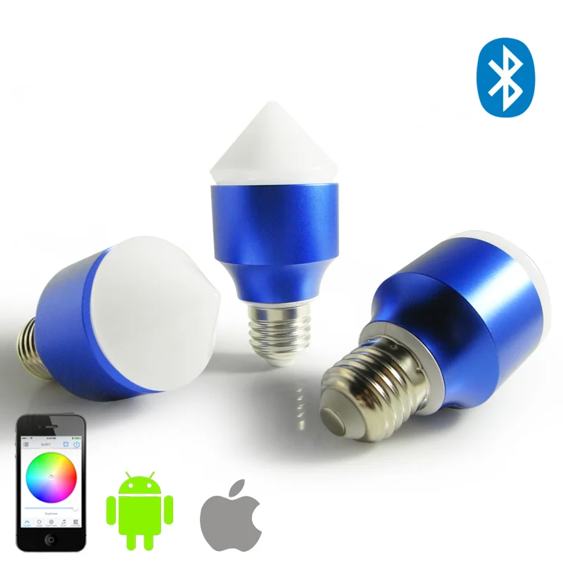 

AC100V-AC240V Magic Blue 6W E27 RGBW led light bulb Bluetooth 4.0 smart dimmable lighting lamp color change for IOS Android