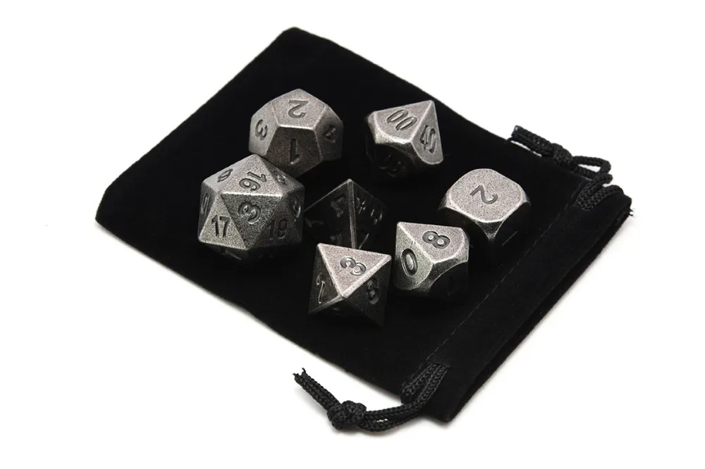 Jogo de dados de metal polyhedral de