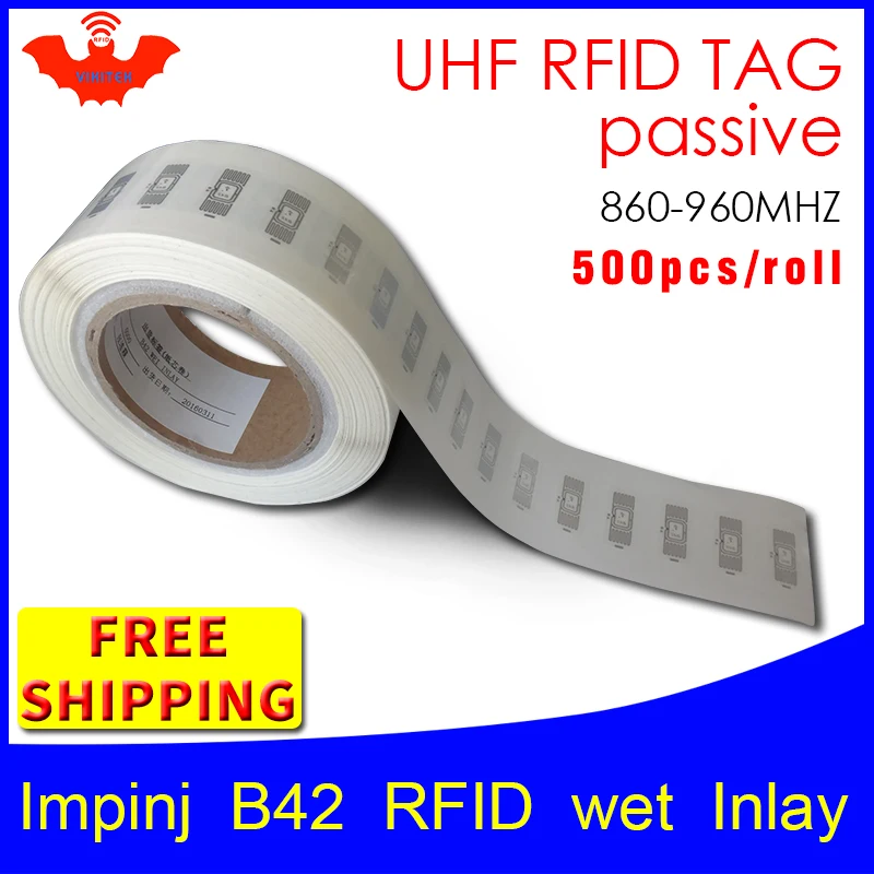 RFID tag UHF стикер Impinj B42 EPC 6C влажная инкрустация 915mhz868mhz860-960MHZ Higgs3 500 шт. Бесплатная