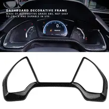 Painel do carro quadro decorativo dial anéis guarnição para honda civic 10th 2016 2017 2018 vermelho/fibra crabon