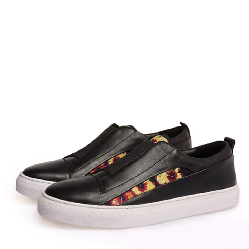 blanco Mocasines Marca Zapatos Mycolen Cuero Negro Patchwork Vaca Casual Hombres Diseñador Lujo De Sapato qO41R
