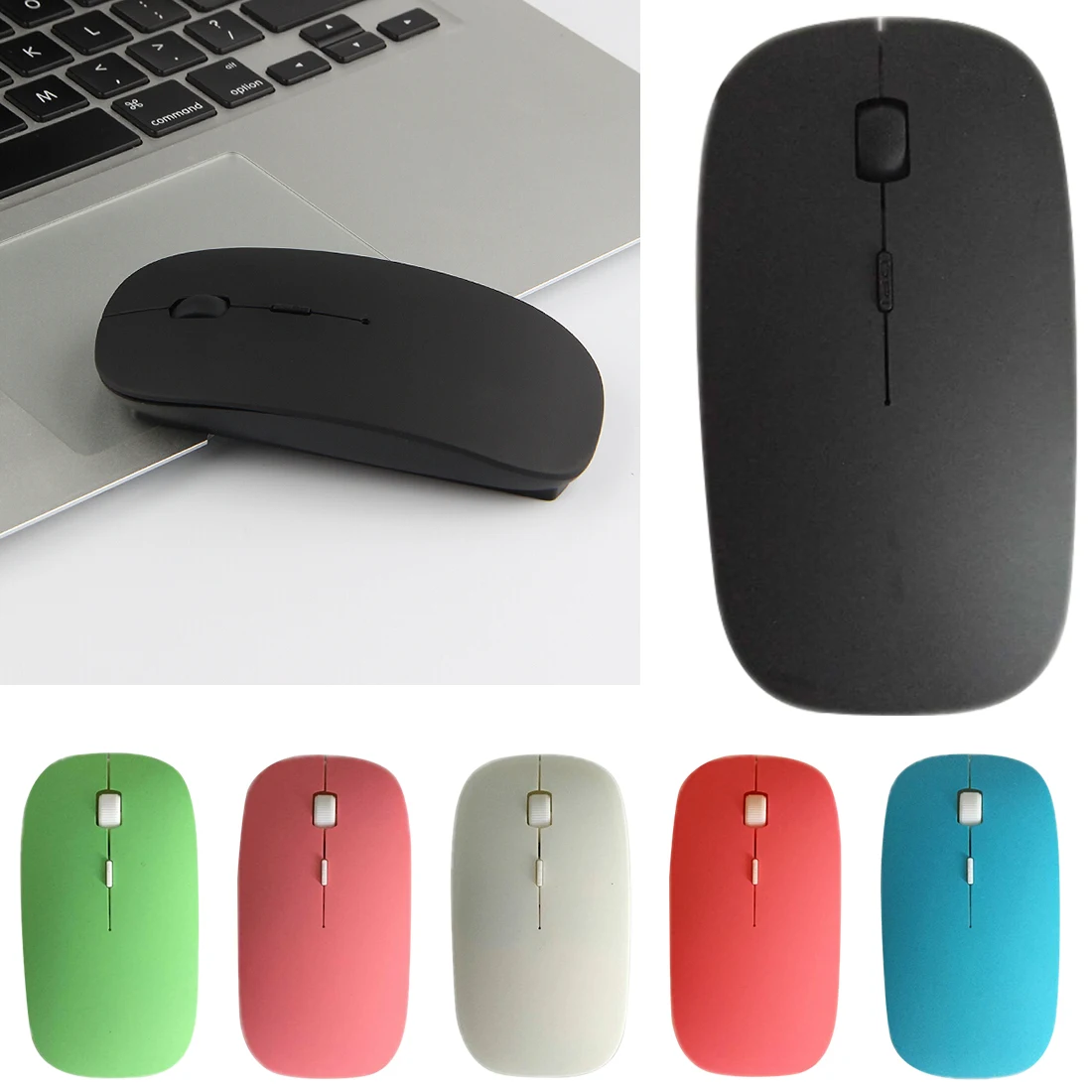 

Ultra Thin USB Optical Wireless Mouse 2.4G Receiver Super Slim Mouse Cordless for Computer PC Laptop Desktop