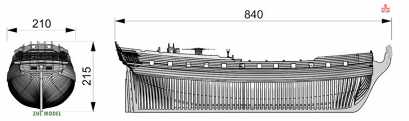 ZHL предприятие модель корабль дерево