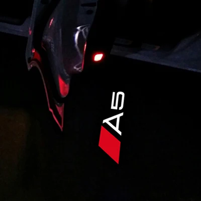 2x светодиодные двери автомобиля светильник Logo проектор Ghost Shadow светильник автомобиля приветствуем светильник для Audi A3 A4 A6 A5 B4 B5 B6 C4 C5 C6 - Испускаемый цвет: A5