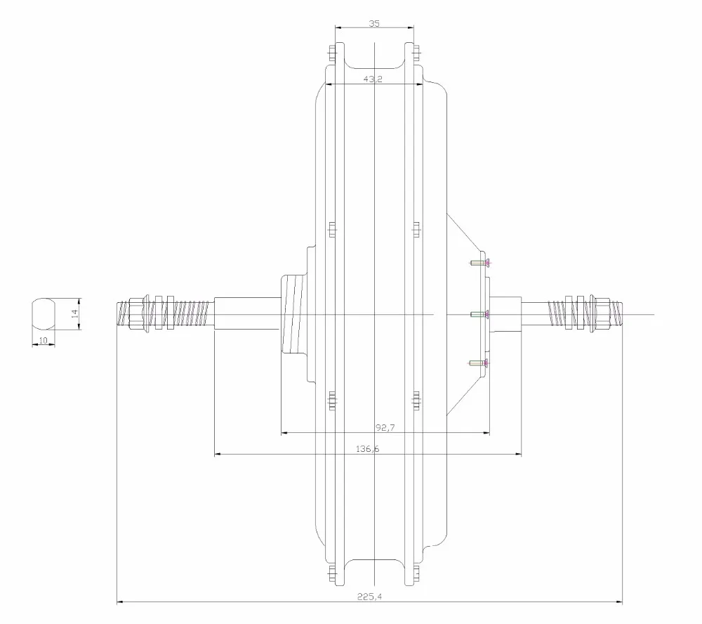 500W,750W,1000W Rear Motor Drawing-1