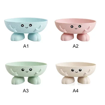 

Wheat Straw Cartoon Soap Box Container Creative Bathroom Stereo Soap Tray Soap Case Holder Drain Holes Design Home Supplies
