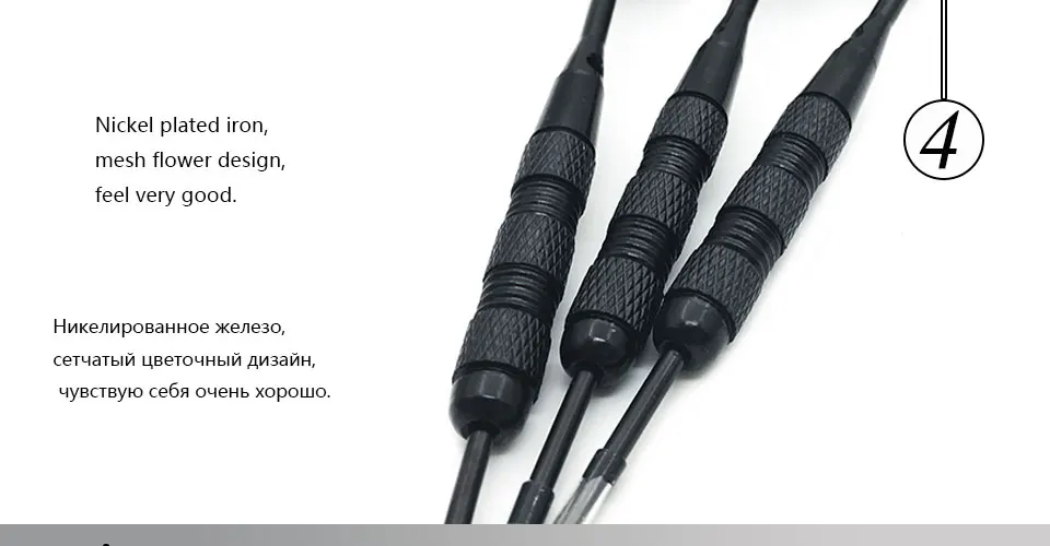 Easytoday 3Pcsset High Quality Darts Steel Tip Metal Barrel Black Darts Shafts Aluminum Darts Flights Entertainment Games Set (4)