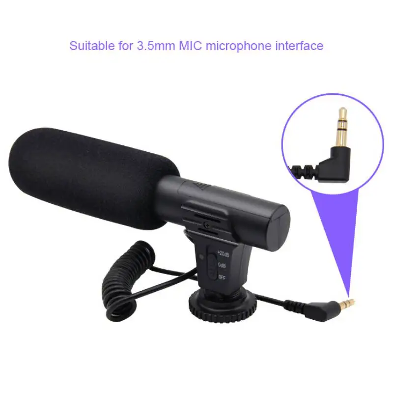 MIC-05 Professional микрофон для интервью гиперкардиоидная камера видео Открытый ПК записывающий Hifi HD звук 3,5 мм Jack микрофон