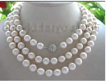 

Longest Genuine Natural 12mm Round White Pearl Necklace Factory Wholesale price Women Giftword Jewelry