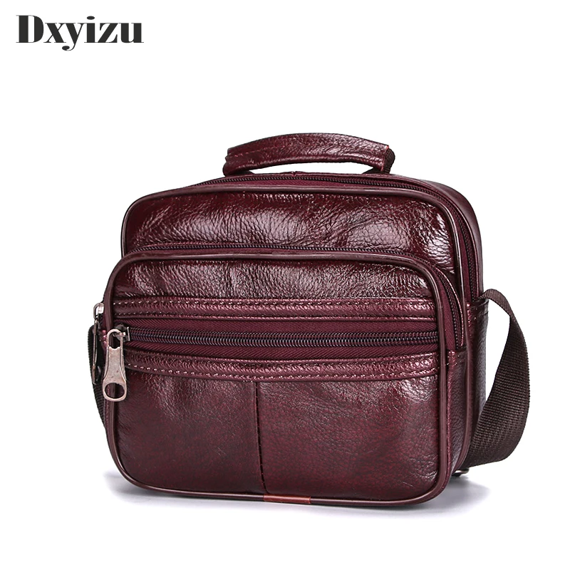 

New Vingate Style Genuine Cowhide Leather Crossbody Bag Ipad Men's Bag Zipper Men Messenger Bags Casual Male Phone Key Pockets