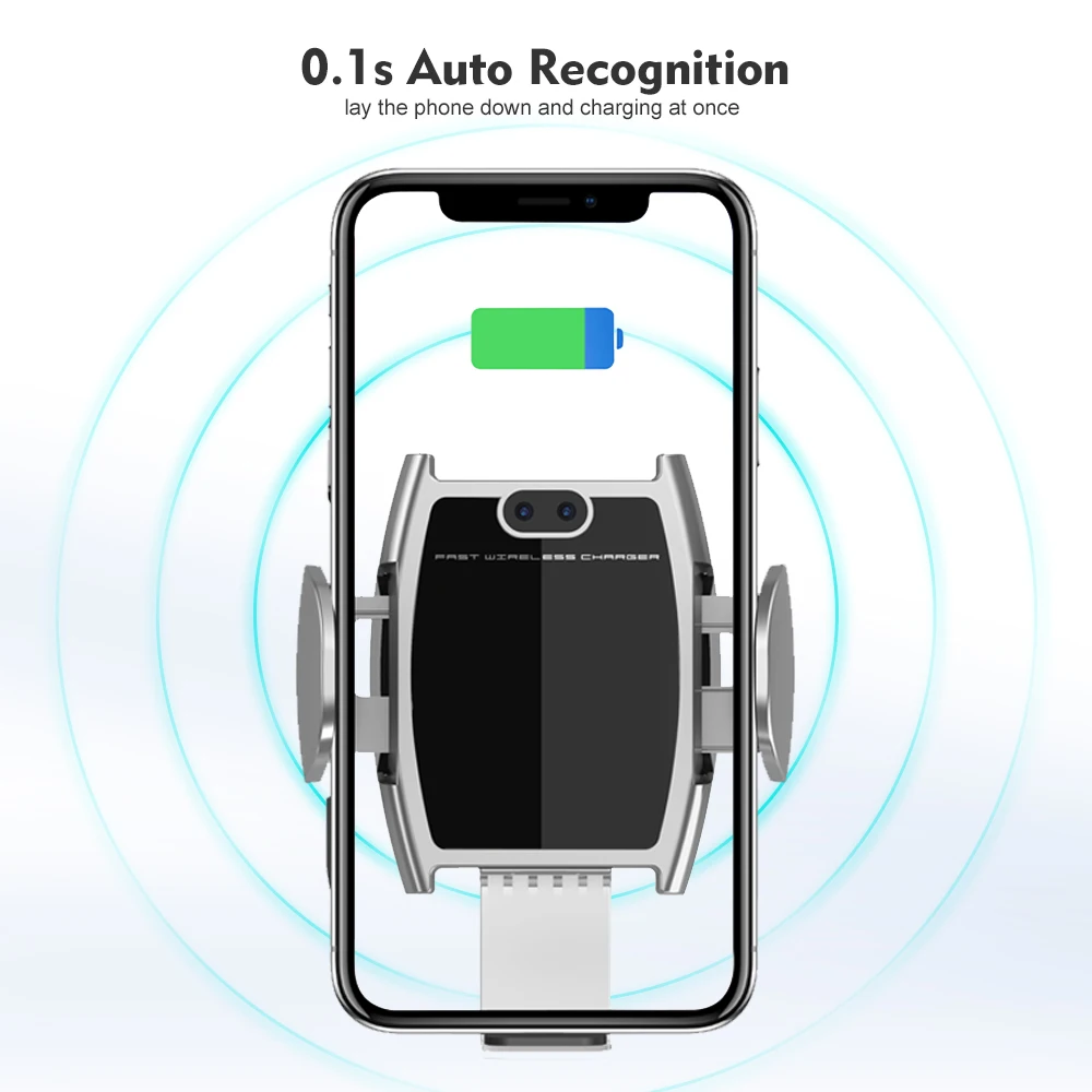 15W Qi Fast Car Wireless Charger Infrared Sensor Phone Holder For Huawei Mate30 Pro iPhone 11 Pro Samsung S10 Automatic Clamping