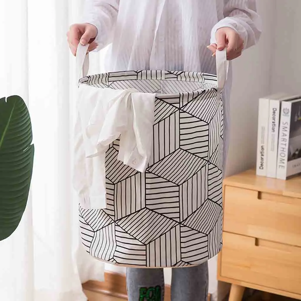 

Laundry Hamper Clothes Basket Cotton Waterproof Washing Bag Foldable Storage Cesto De Roupa Suja Laundry Basket Washing Bag