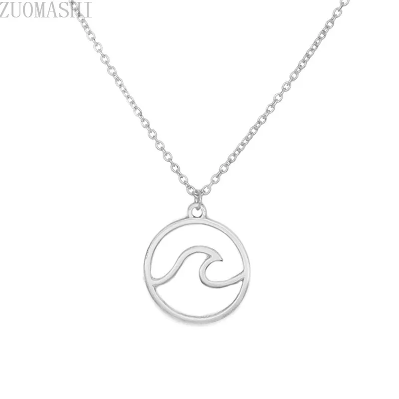 

Delicate Ocean Wave Necklace Surf Pendent Necklace Sea Ocean Curent Charm - Beach Jewelry Bridesmaid Valued Gift Birthday Gift