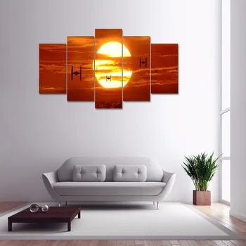 

Movie poster art 5 panel printed canvas painting Star Wars The Last Jedi Modern Home Decor Wall pictures For Living Room