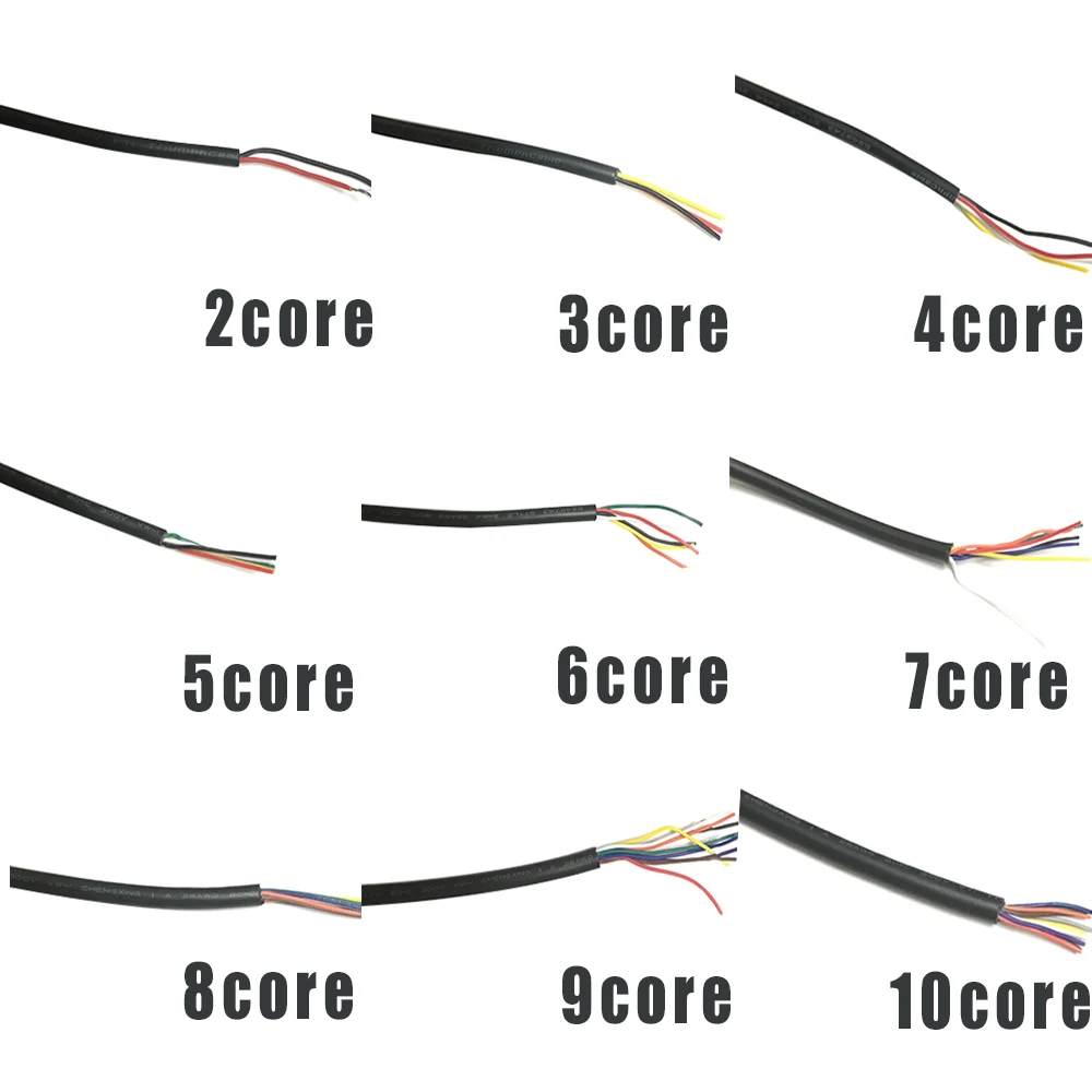 Linha de Áudio Núcleo 5 6 7 8 9 10pin Computador 28awg Ul2464 Canal Sinal Cabo Pvc Led 2 3 Fio 4